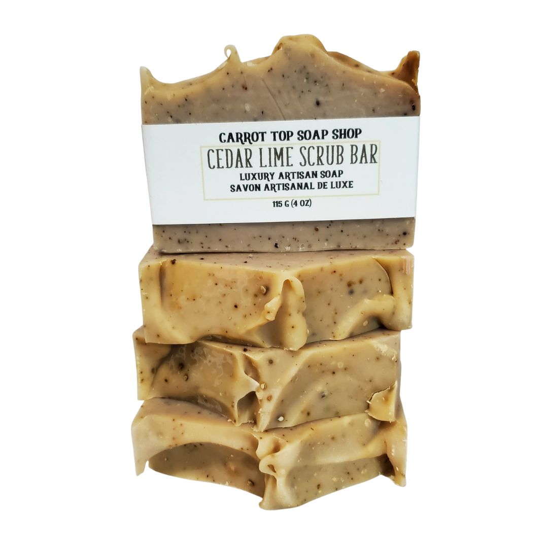 Cedar Lime Scrub Bar Handcrafted Soap