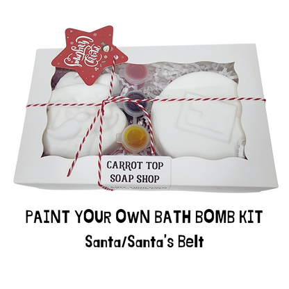 Paint Your Own Bath Bomb Kit - Santa's Belt/Santa